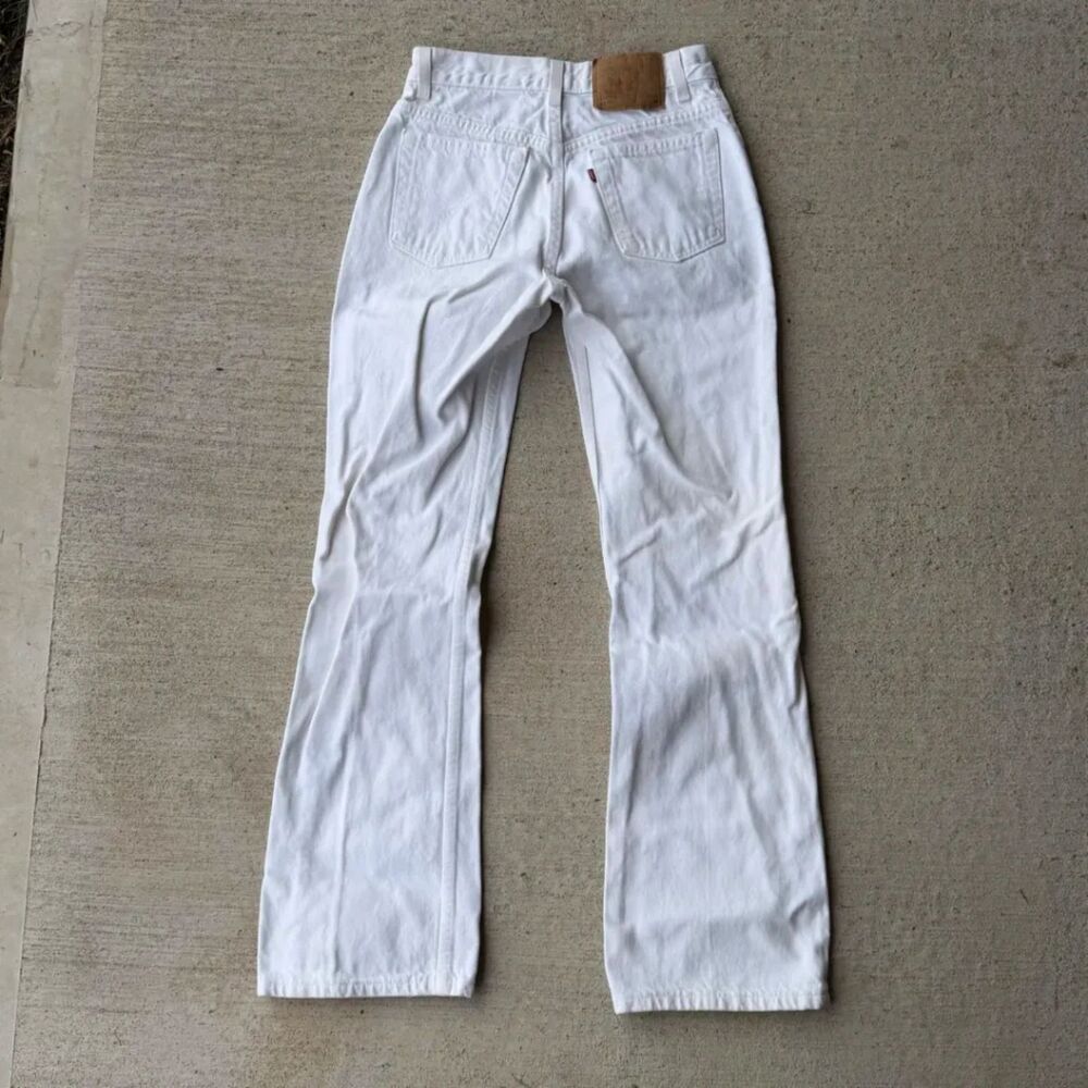 Vintage 90s Levis 517 Bootcut White Jeans Womens 7 Made in USA
